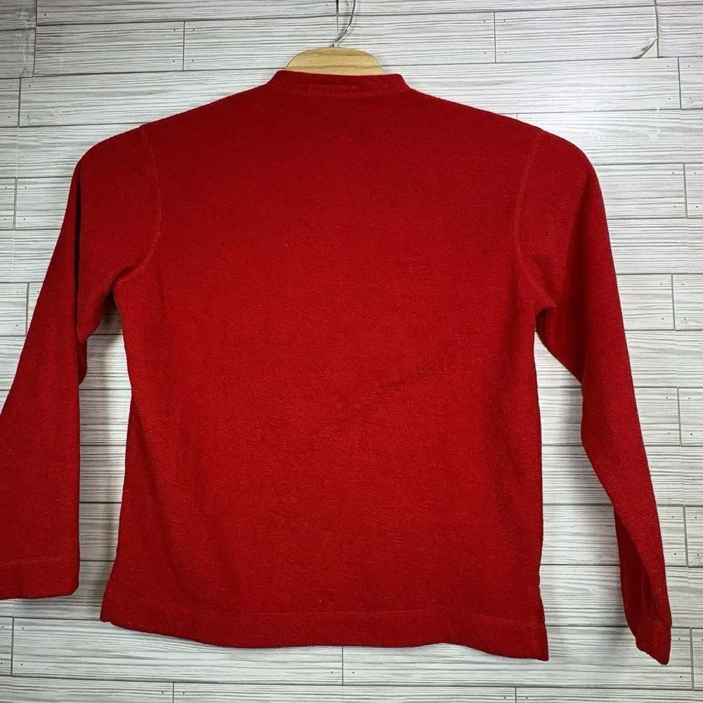 Polo Ralph Lauren Sport Men's Fleece Red Polyester Blend Pullover V-Neck Sz Sm‎